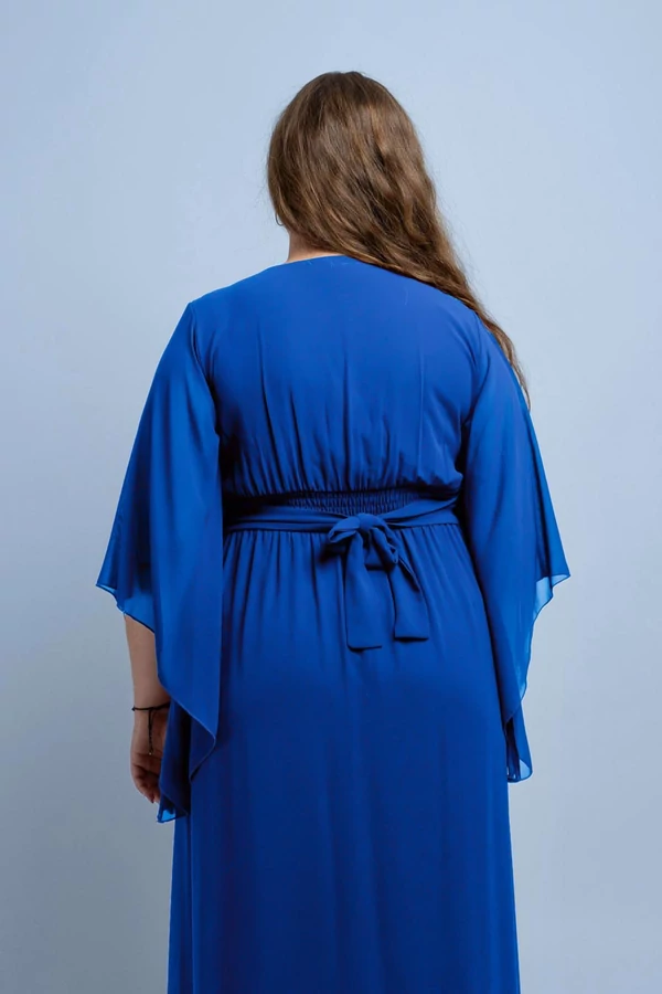 HÁTAT TAKARÓ ALKALMI PLUS SIZE RUHA királykék 