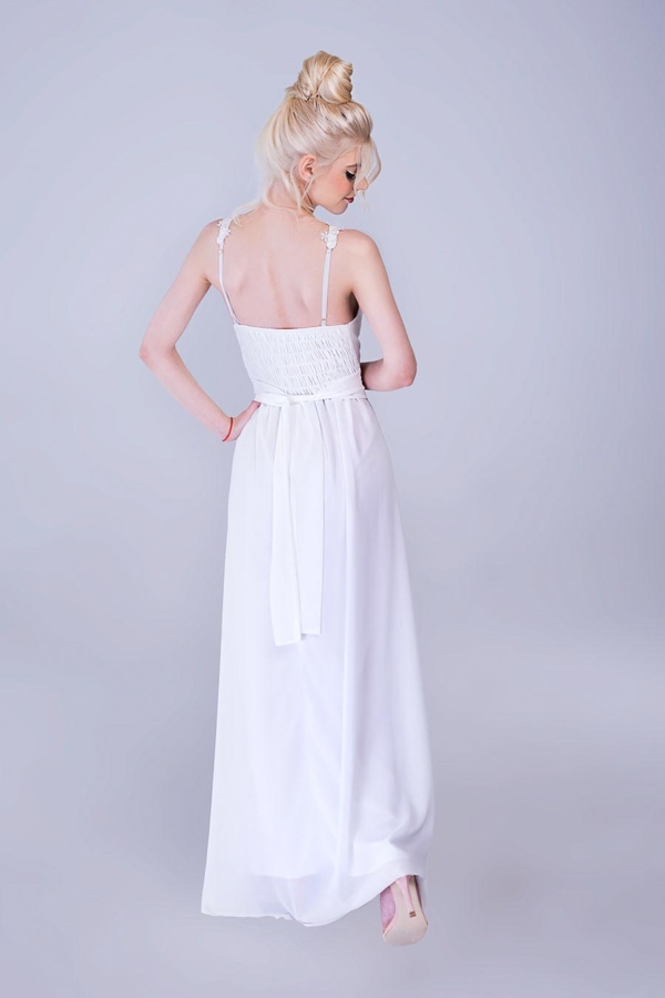 Helena muszlin menyasszonyi ruha, fehér